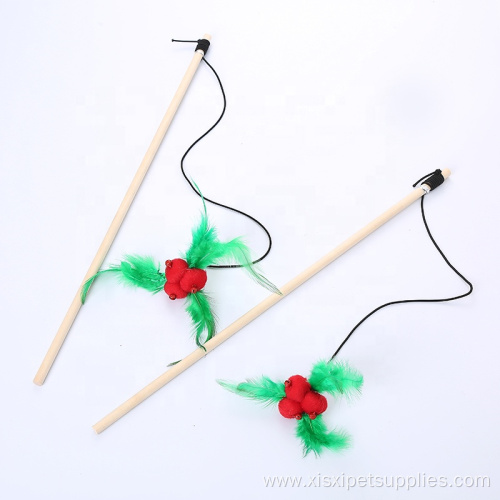 Newstyle wooden pole cat stick Christmas cat teaser